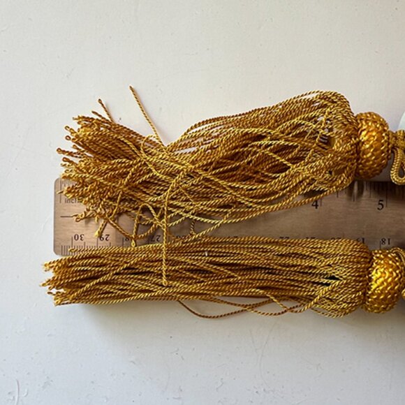 Large Porcelain Maroon/Gold Bead Tiebacks (Pair) - Picture 2 of 4